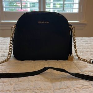 Michael Kors Black and Gold Crossbody Bag with Chain Strap